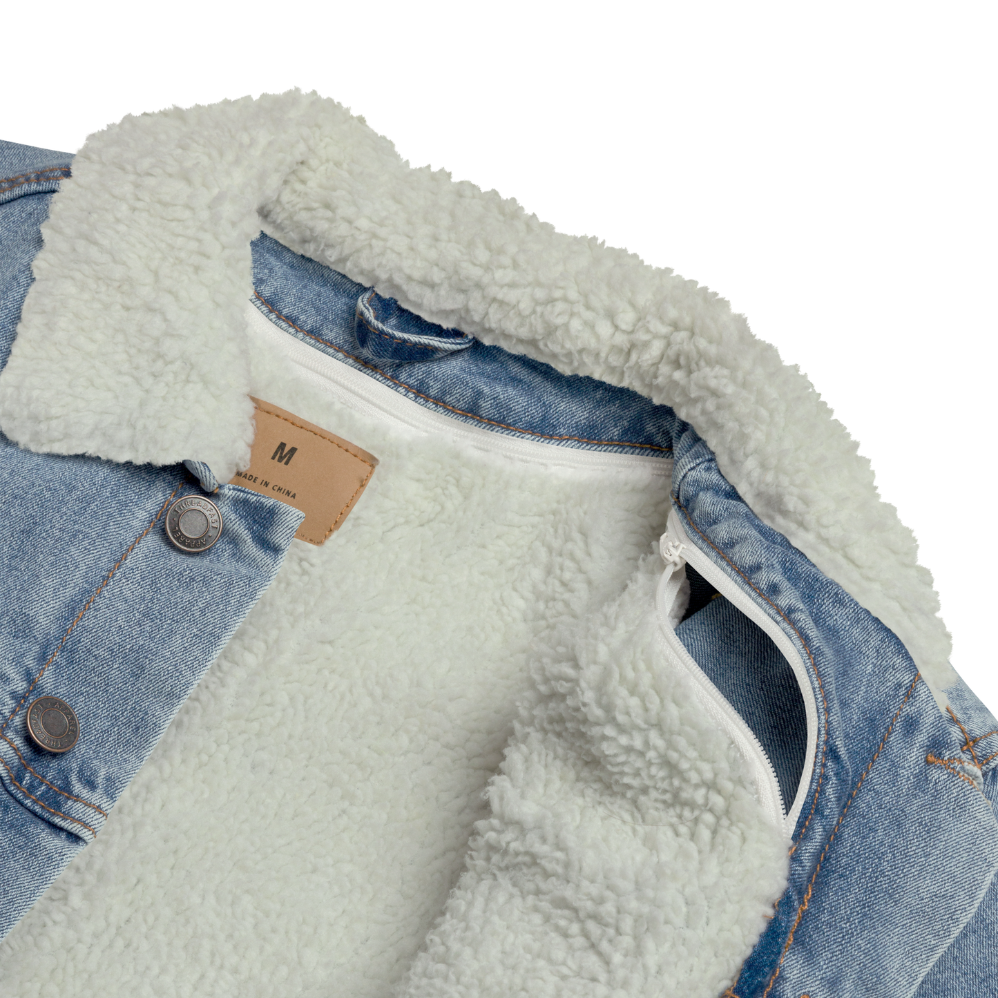 Denim Sherpa Jacket - Embroidered